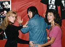 Johnny at Chiller 1991 with Monique Gabrielle and Michelle Bauer